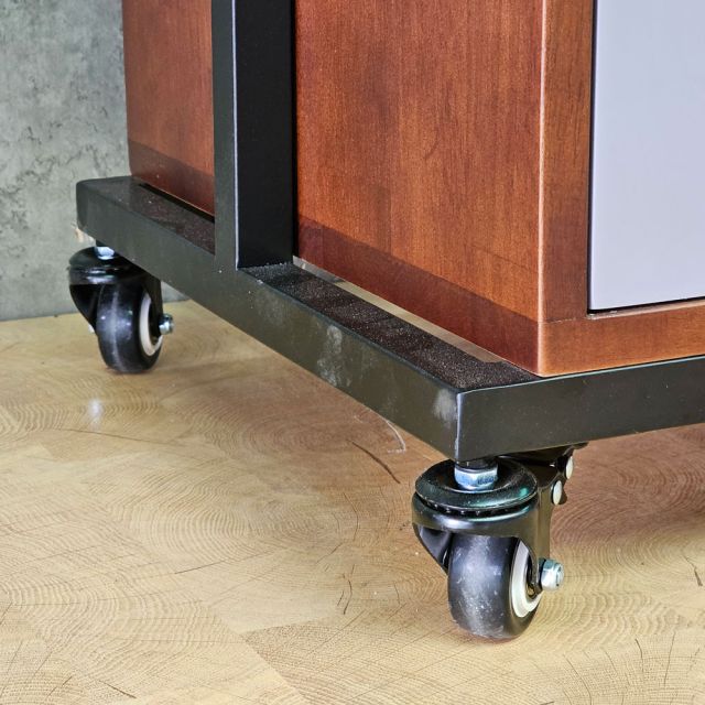 Tủ kệ quần áo di động gỗ cao su khung sắt - KQA68069