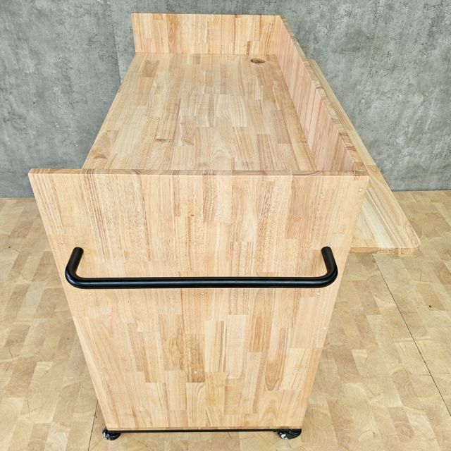 Quầy cafe di động 120x60x85cm gỗ cao su BLT68034