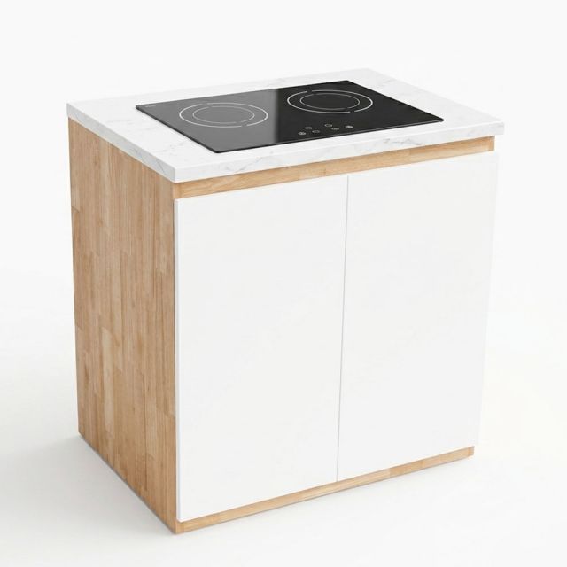 Module tủ bếp dưới để bếp 80x59x82cm gỗ cao su MTBD018