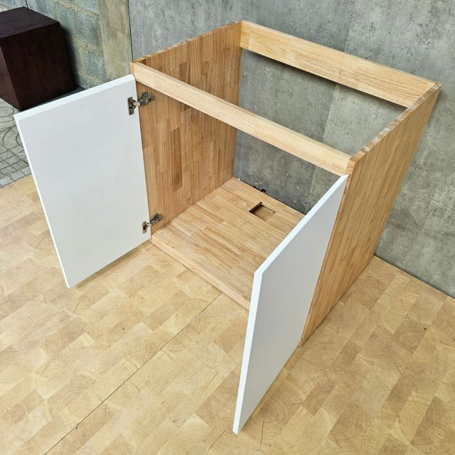 Module tủ bếp dưới  để bồn rửa 80x59x82cngỗ cao su MTBD017