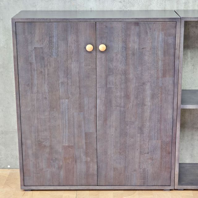 Module tủ bếp treo góc tường 150x130x90cm gỗ cao su TBT022