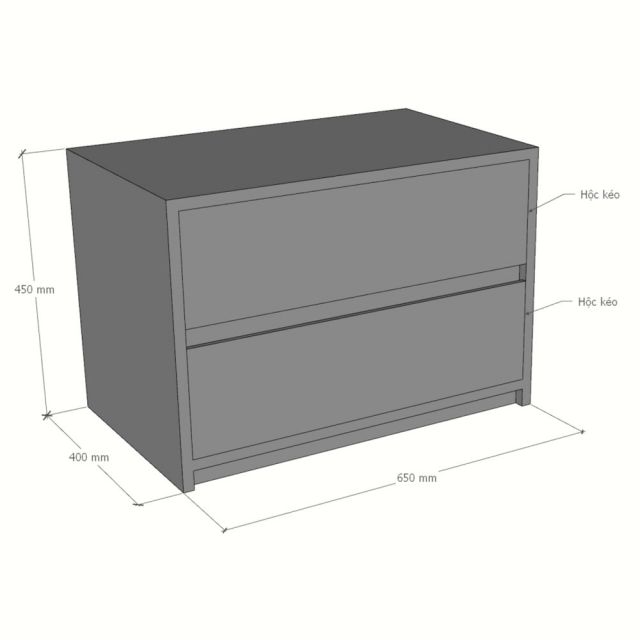 Tủ đầu giường 65x40x45cm gỗ cao su TDG68078