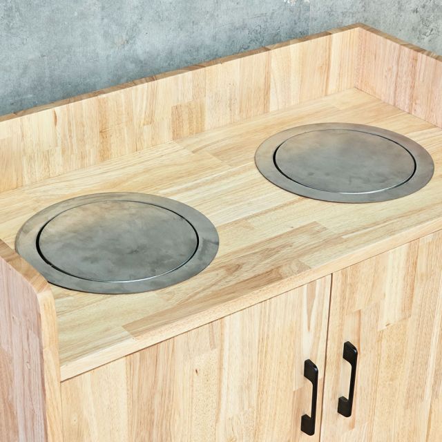 Tủ đựng thùng rác 80x40x95cm gỗ cao su TDR004