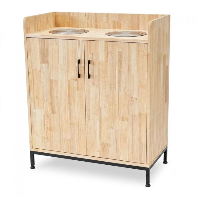 Tủ đựng thùng rác 80x40x95cm gỗ cao su TDR004