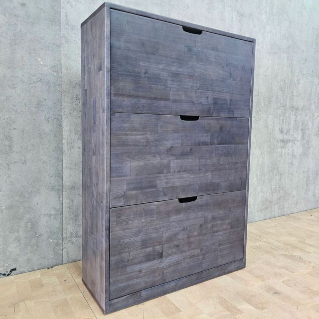 Tủ kệ dép cửa lật 3 ngăn gỗ cao su - KG68080