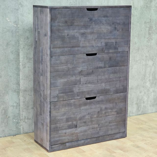 Tủ kệ dép cửa lật 3 ngăn gỗ cao su - KG68080