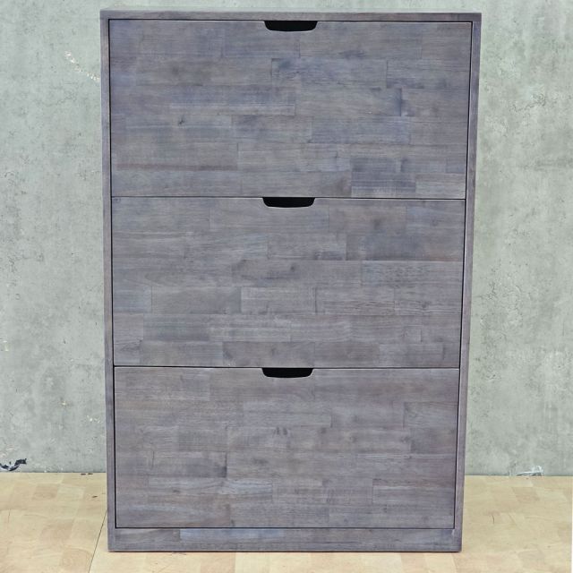 Tủ kệ dép cửa lật 3 ngăn gỗ cao su - KG68080