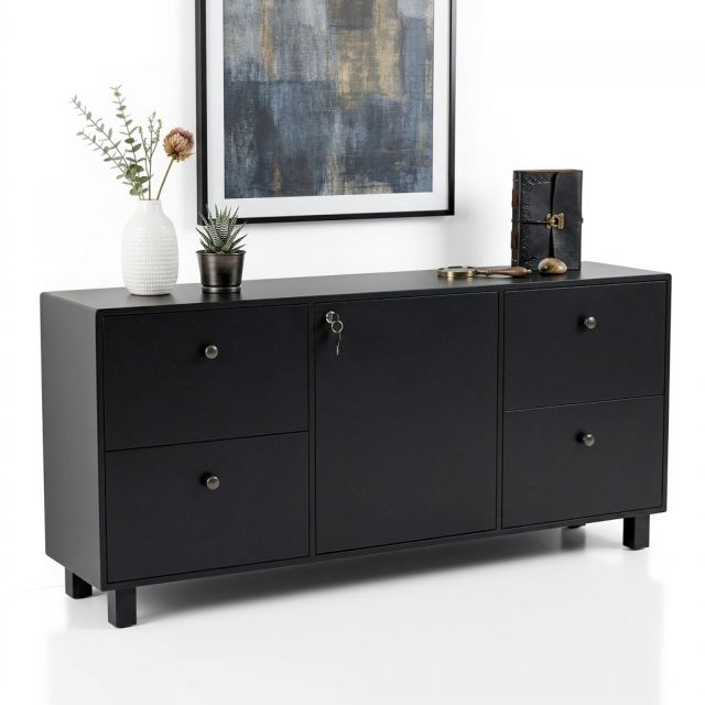 Tủ trang trí 180x40x80cm gỗ cao su KTB68281