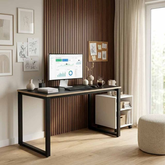 Bàn làm việc 120x60cm gỗ cao su phủ laminate chân hệ XConcept HBRT146