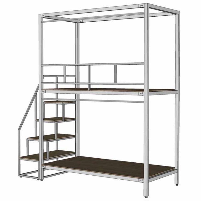Sleepbox 2 tầng cho nệm 100x200cm gỗ plywood chân sắt GT029