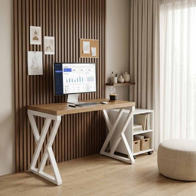 Bàn làm việc 100x60cm gỗ thông chân hệ XConcept HBXC072