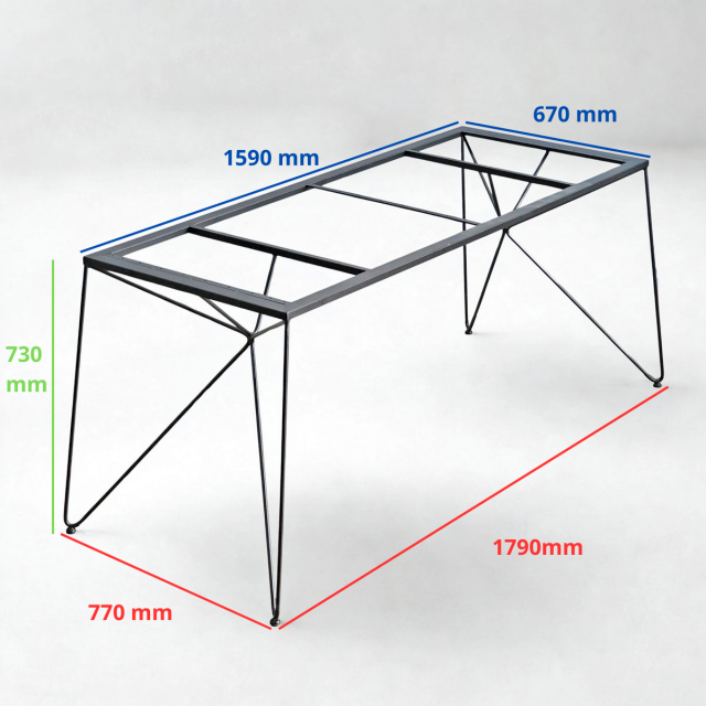 Chân sắt Hairpin cho bàn 160x80cm sơn tĩnh điện CHBBA059