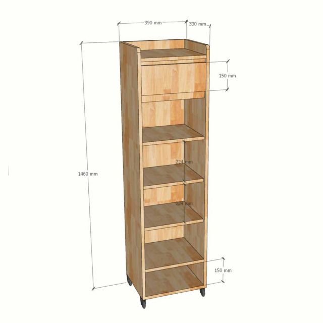 Tủ để giày 39x33x140cm gỗ cao su KG68129