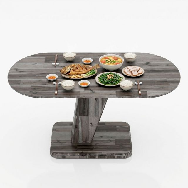 Bàn ăn Oval 160x70cm gỗ tràm BA68311