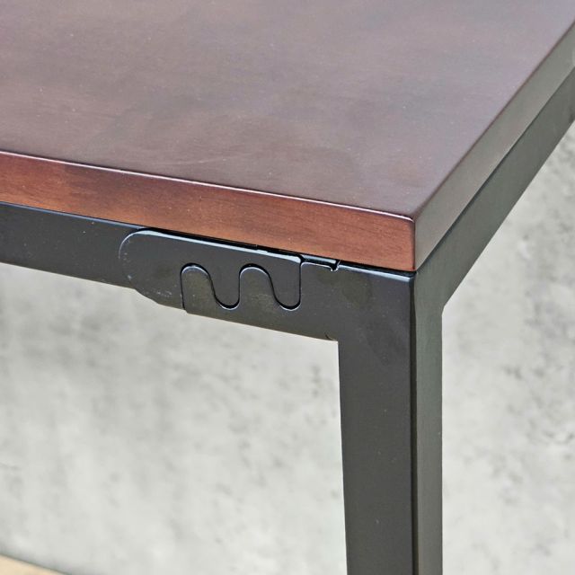 Bàn góc L liền kệ 120x100cm gỗ cao su CD68053