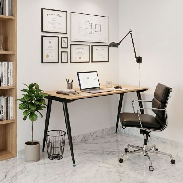Bàn làm việc 140x60cm gỗ cao su hệ CONE HBCO085