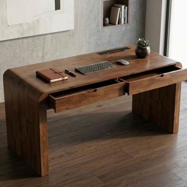 Bàn có ngăn kéo 140x60cm gỗ cao su BD68195