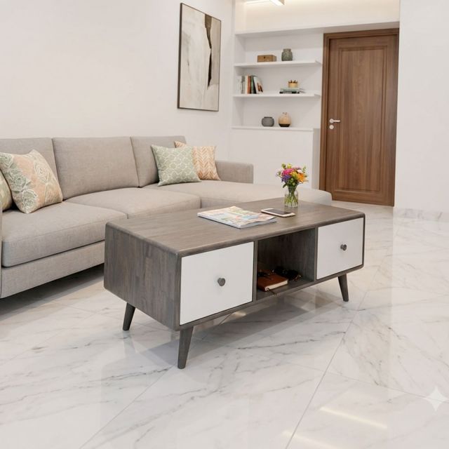 Bàn sofa MUNLO 100x50x40cm gỗ cao su TT68369