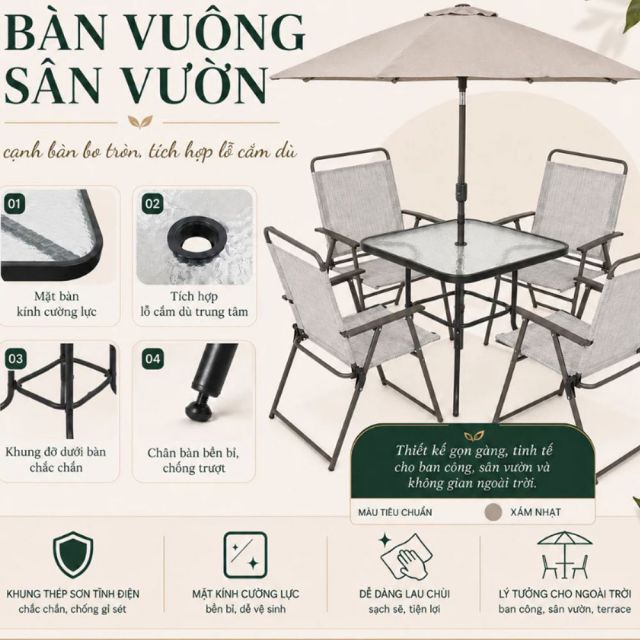 Bộ bàn ghế sân vườn 6 món - CBNT029