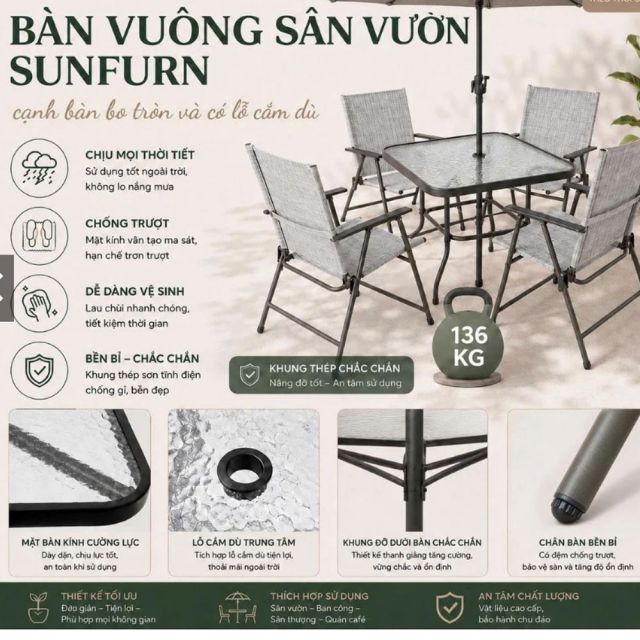 Bộ bàn ghế sân vườn 6 món - CBNT029