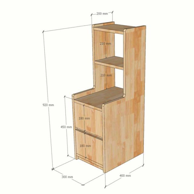 Tủ kệ đầu giường 30x40x92cm gỗ cao su TDG68079