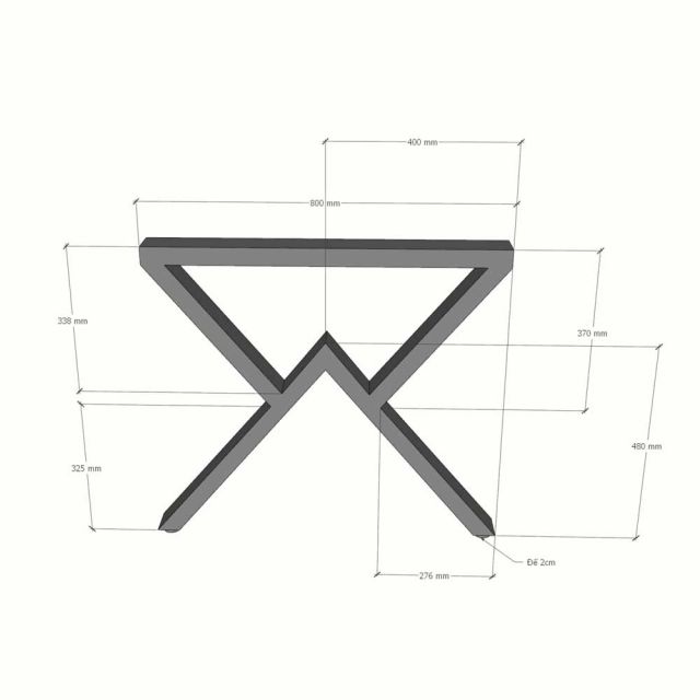 Chân sắt cho bàn ăn 200x80cm sơn tĩnh điện CHB68125