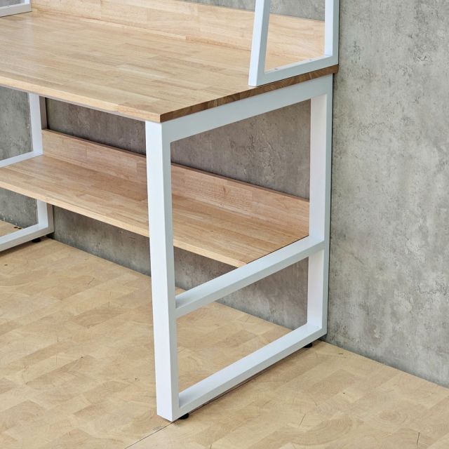 Bàn liền kệ sách 120x60x145cm gỗ cao su FD68020
