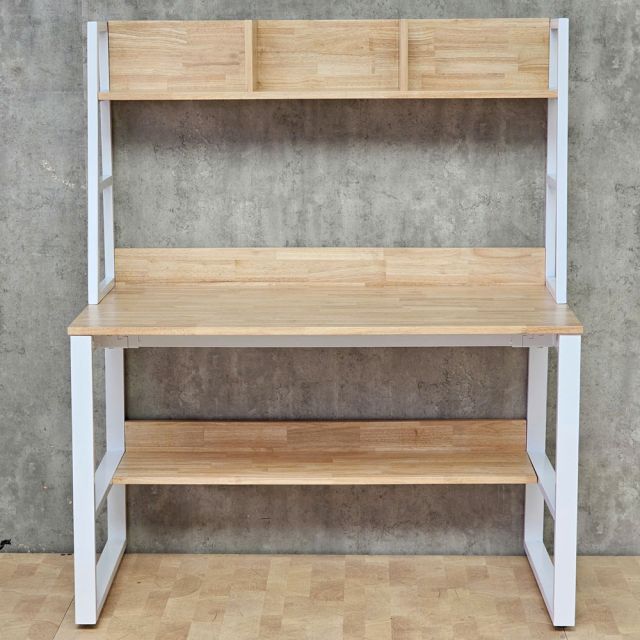 Bàn liền kệ sách 120x60x145cm gỗ cao su FD68020