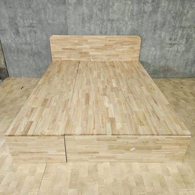 Giường ngủ cho nệm 160x200cm gỗ cao su có hộc kéo GN68080