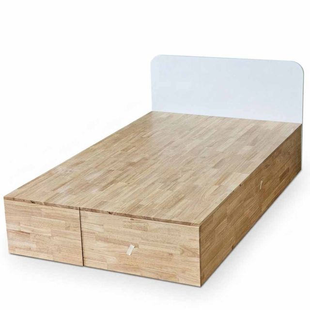 Giường ngủ cho nệm 120x200cm gỗ cao su có hộc kéo GN68079
