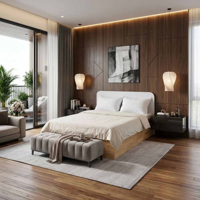 Giường ngủ cho nệm 120x200cm gỗ cao su có hộc kéo GN68079