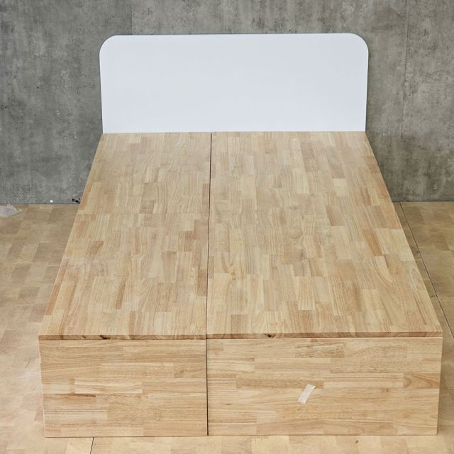 Giường ngủ cho nệm 120x200cm gỗ cao su có hộc kéo GN68079