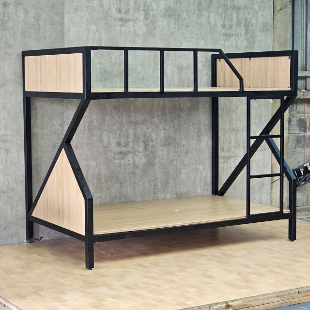 Giường 2 tầng nệm 120cm khung sắt gỗ plywood - GT027