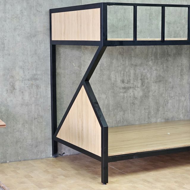 Giường 2 tầng nệm 120cm khung sắt gỗ plywood - GT027