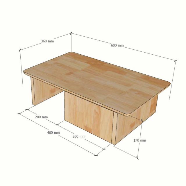 Kệ màn hình 60x36x17cm gỗ cao su MS68028