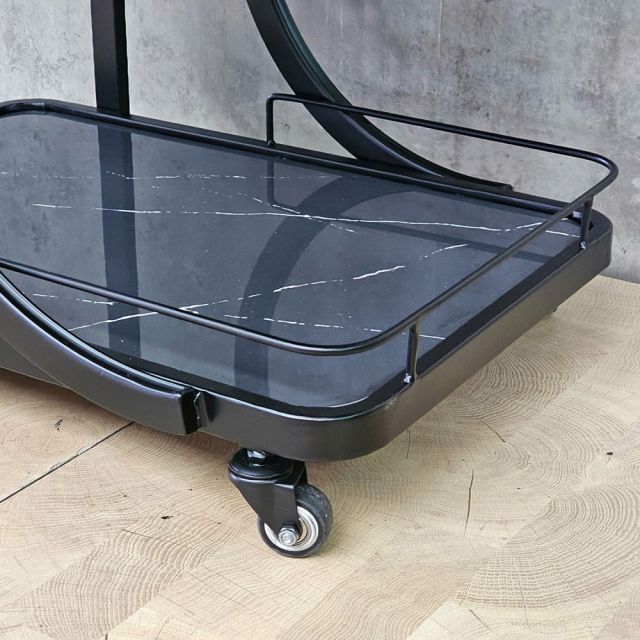 Xe đẩy rượu 3 tầng 40x54x85cm mặt đá SST034