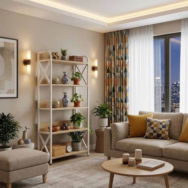 Kệ trang trí 64x30x140cm gỗ plywood KTT68091