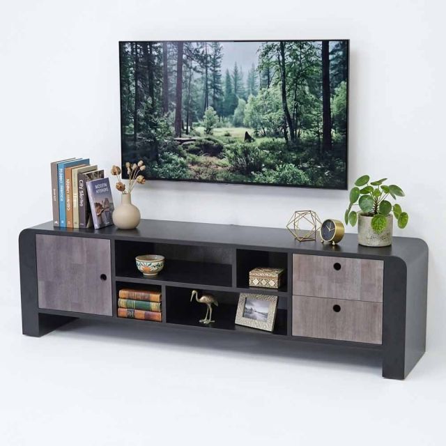 Kệ tivi WOONI 160x35x45cm gỗ cao su KTV68142