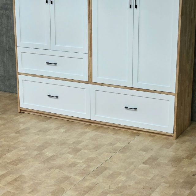 Tủ quần áo 160x55x240cm gỗ cao su TQA68106