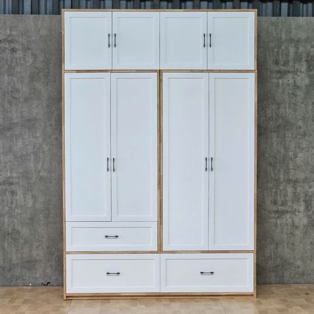 Tủ quần áo 160x55x240cm gỗ cao su TQA68106