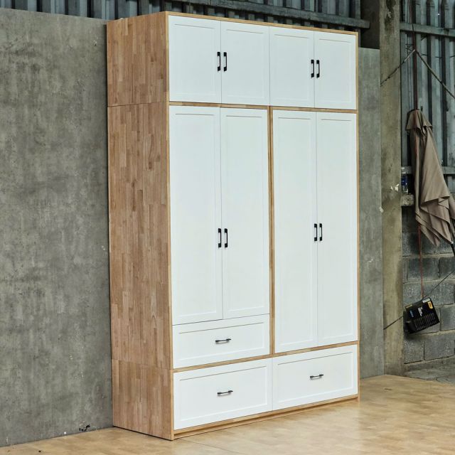Tủ quần áo 160x55x240cm gỗ cao su TQA68106