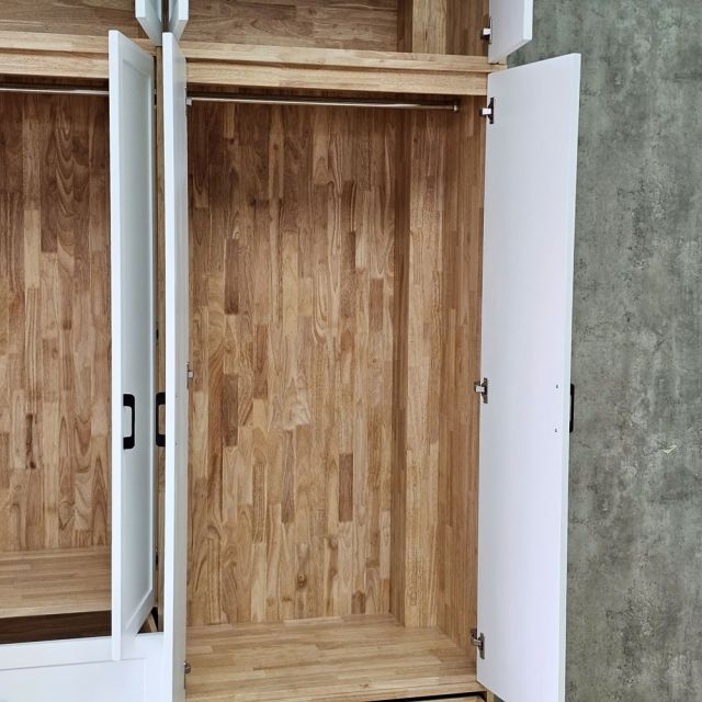 Tủ quần áo 160x55x240cm gỗ cao su TQA68106