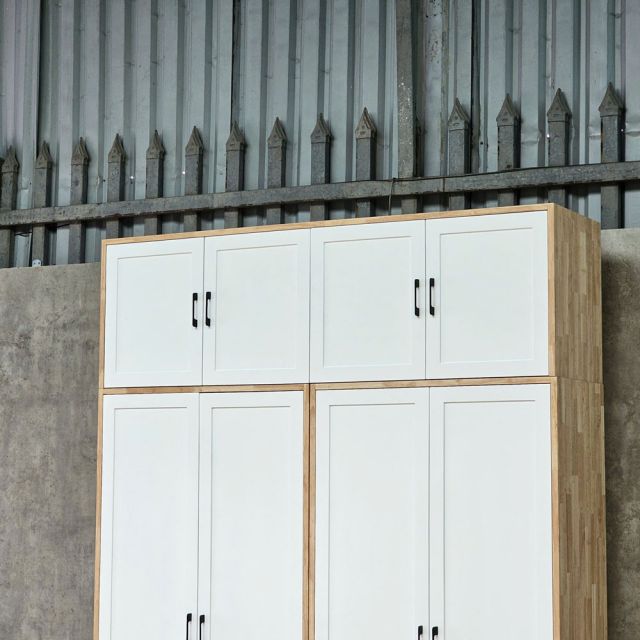 Tủ quần áo 160x55x240cm gỗ cao su TQA68106