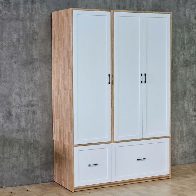 Tủ quần áo 130x55x200cm gỗ cao su TQA68105