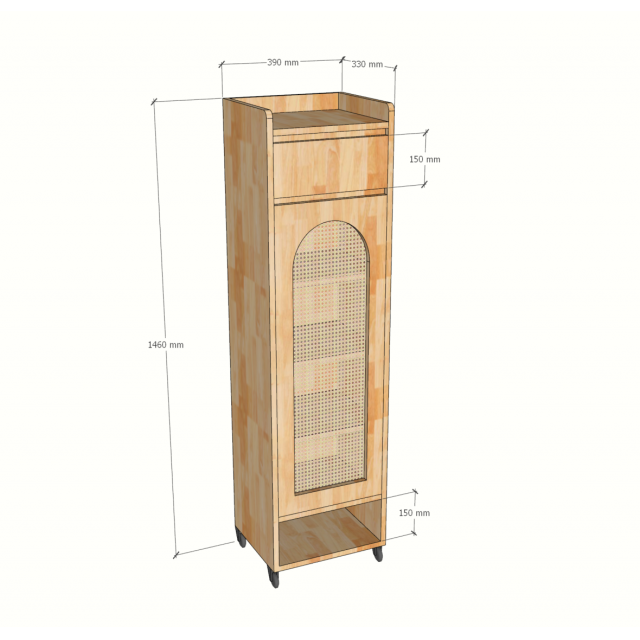 Tủ để giày 39x33x140cm gỗ cao su KG68129