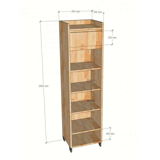 Tủ để giày 39x33x140cm gỗ cao su KG68129