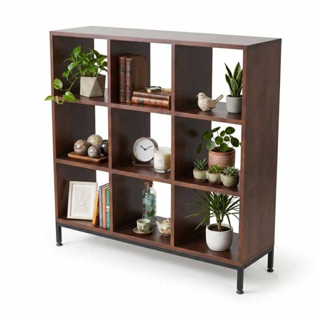 Kệ ô vuông trang trí 100x30x100cm gỗ cao su KS68326