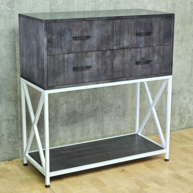 Bàn console 4 ngăn tủ 90x40x100cm gỗ cao su CST109