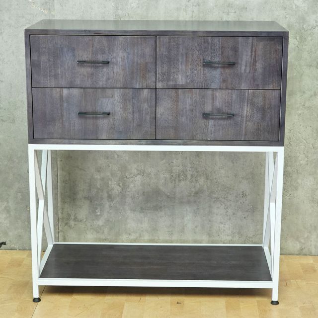 Bàn console 4 ngăn tủ 90x40x100cm gỗ cao su CST109