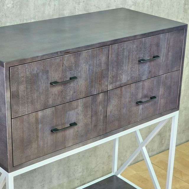 Bàn console 4 ngăn tủ 90x40x100cm gỗ cao su CST109